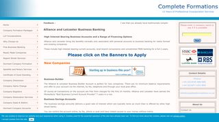 Alliance and Leicester Business Banking - Free - Complete Formations
