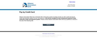Pay by Credit Card - Alliance Association Bank