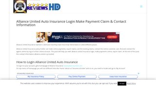 Alliance United Auto Insurance Login Make Payment Claim & Contact ...