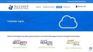 Customer Log In – Alliant Technology Group