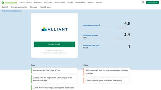 Alliant Credit Union Reviews & Ratings - NerdWallet