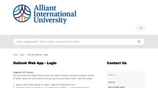 Alliant International University | Outlook Web App - Login