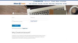 Account Management - Main Page | Allianz Global Assistance
