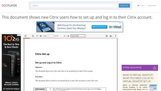 This document shows new Citrix users how to set up and log in to their ...