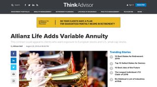 Allianz Life Adds Variable Annuity | ThinkAdvisor