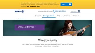 Existing customers | Allianz Musical Insurance