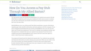 How Do You Access a Pay Stub Through My Allied Barton ...
