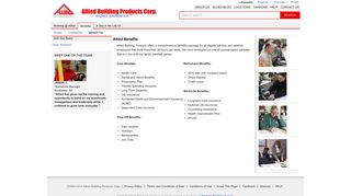 Allied Building Products: Careers > Benefits