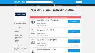 45% Off Allied Shirts Coupons, Promo Codes, Jan 2019 - Goodshop