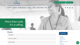 Benefits & Resource Forms | Medical Staffing Network