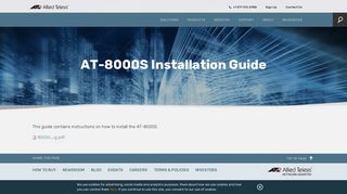 AT-8000S Installation Guide | Allied Telesis