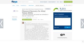SOLVED: PAssword Recovery for Allied Telesis 8000s - Fixya