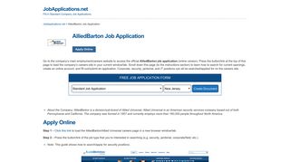 AlliedBarton Job Application - Apply Online