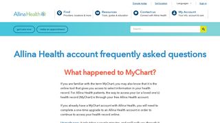 Allina Health account | What happened to MyChart? | Frequently ...
