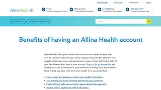 Allina Health account | Interactive health record