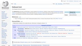 Galeazzi test - Wikipedia