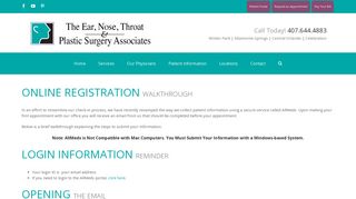 Online Registration Walkthrough | Ear, Nose, Throat and Plastic ...