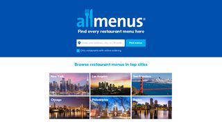 Restaurant Menus Online: Pizza, Chinese, and More - Allmenus