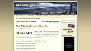 Allnet Distributing Moves into Minnesota - Strata-gee.com
