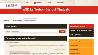 cant log into allocate plus - FAQs for Current Students, La Trobe ...