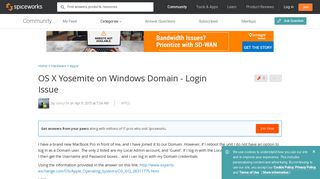 OS X Yosemite on Windows Domain - Login Issue - Spiceworks Community