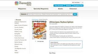 Allrecipes Magazine Subscription - The Meredith Store