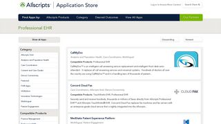 Professional EHR - Allscripts Application Store