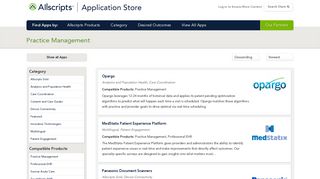 Practice Management - Allscripts Application Store