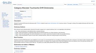 Category:Allscripts Touchworks EHR Dictionaries - Galen Healthcare ...