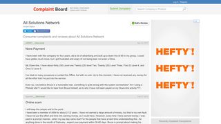 All Solutions Network - Complaint Board