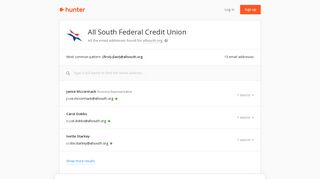 All South Federal Credit Union - email addresses & email format • Hunter