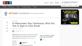 In Memoriam: Email Pioneer Ray Tomlinson Who Chose The @ Sign ...
