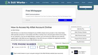 How to Access My Alltel Account Online | It Still Works