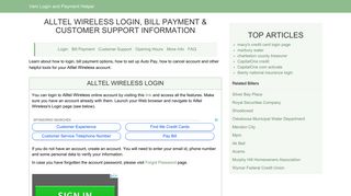 Alltel Wireless Login, Bill Payment & Customer Support Information
