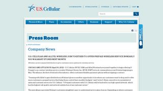 u.s. cellular and alltel wireless join together to offer prepaid wireless ...