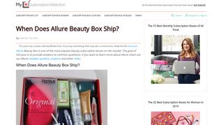 When Does Allure Beauty Box Ship? | MSA - My Subscription Addiction