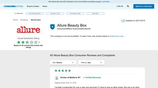 Top 36 Reviews and Complaints about Allure Beauty Box
