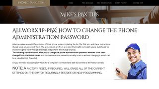 How to change Allworx phone administration password, step by step ...