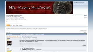 Ally bank savings acct. - Mr. Money Mustache Forum