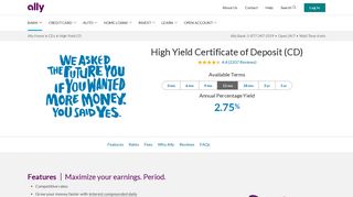 High Yield CD: Rates, CD Calculator, Reviews & Features | Ally Bank