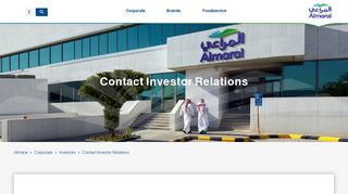 Contact Investor Relations - Almarai