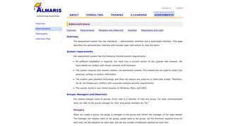 Almaris Assessment Services — Admin Interface