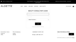 Beauty Consultant Login - Aloette