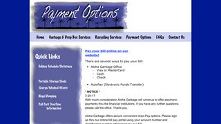 Payment Options - Aloha Garbage