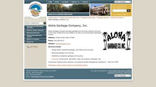 Aloha Garbage Company, Inc. - Washington County