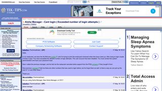 Aloha Manager - Cant login ( Exceeded number of login attempts ...