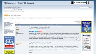 System Admin account on Aloha POS - POS Forum