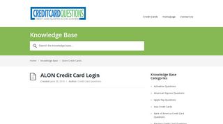 ALON Credit Card Login - Credit Card QuestionsCredit Card Questions