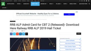 RRB ALP Admit Card for CBT 2 (Released)- Download Here Railway ...