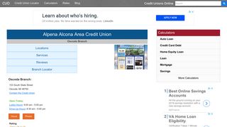 Alpena Alcona Area Credit Union - Oscoda, MI at 103 South State Street